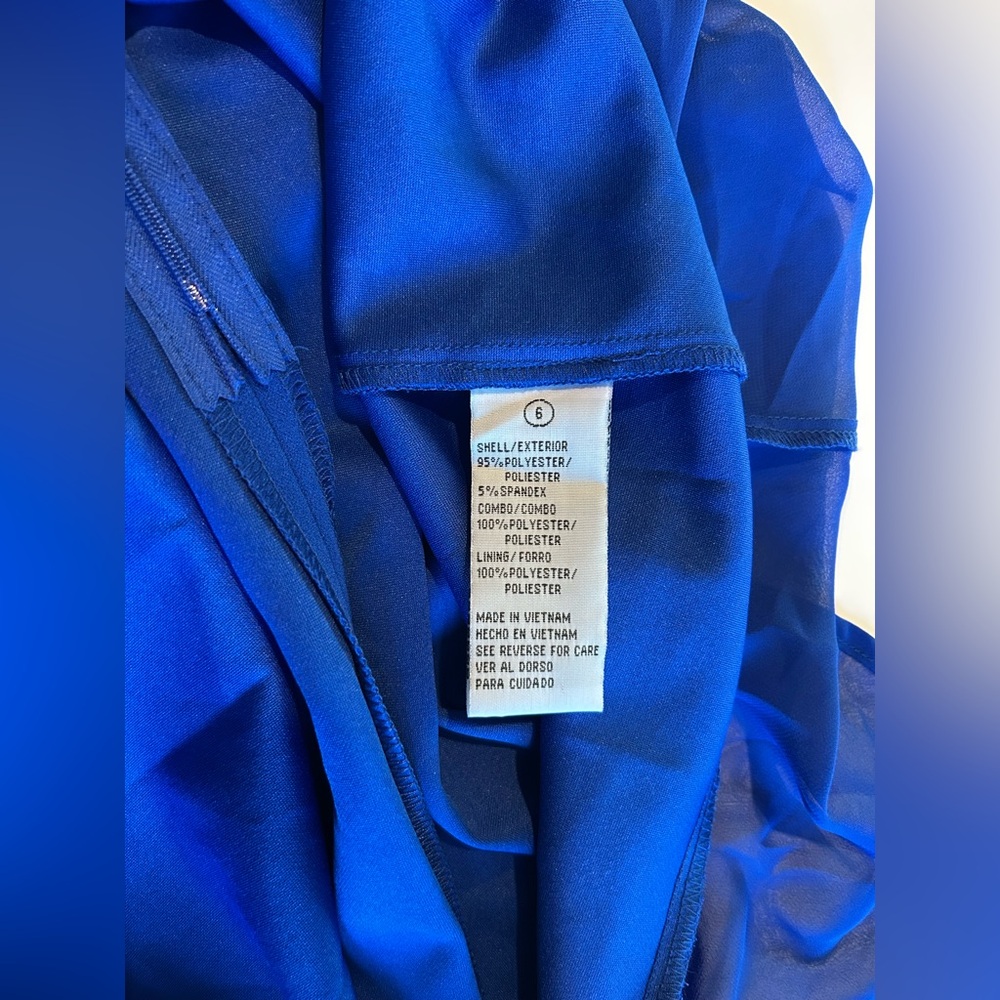 Shelby & Palmer Bright Blue Short Sleeve Blouse - Picture 4 of 6